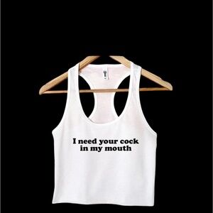 I NEED YOU White Graphic Tank Top